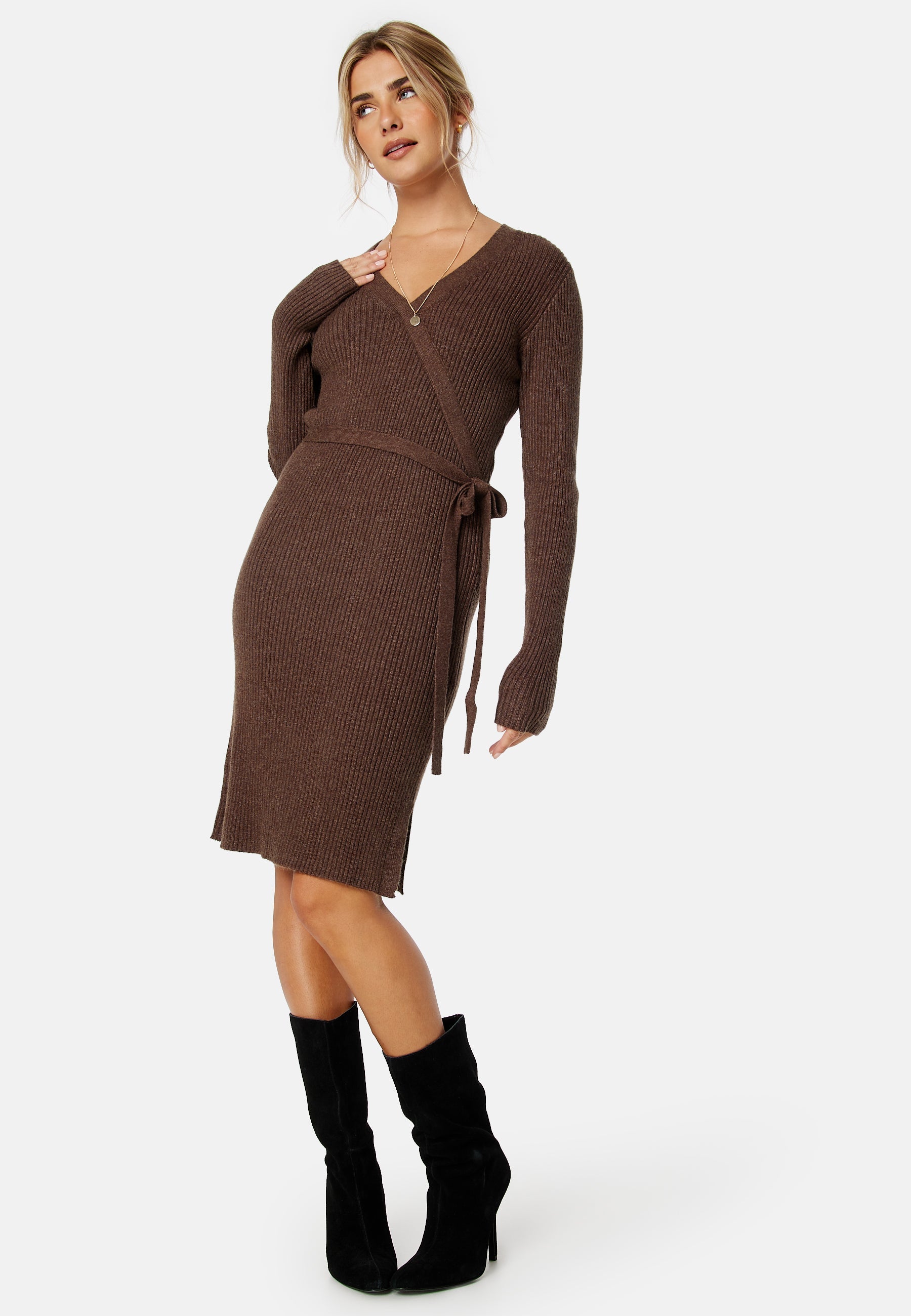 VILA Ril Wrap L/S Knit Dress