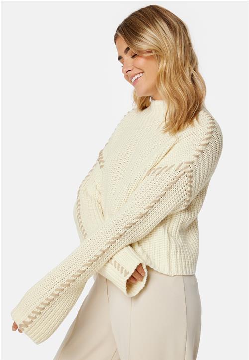 VERO MODA Cream LS Funnelneck Pullover