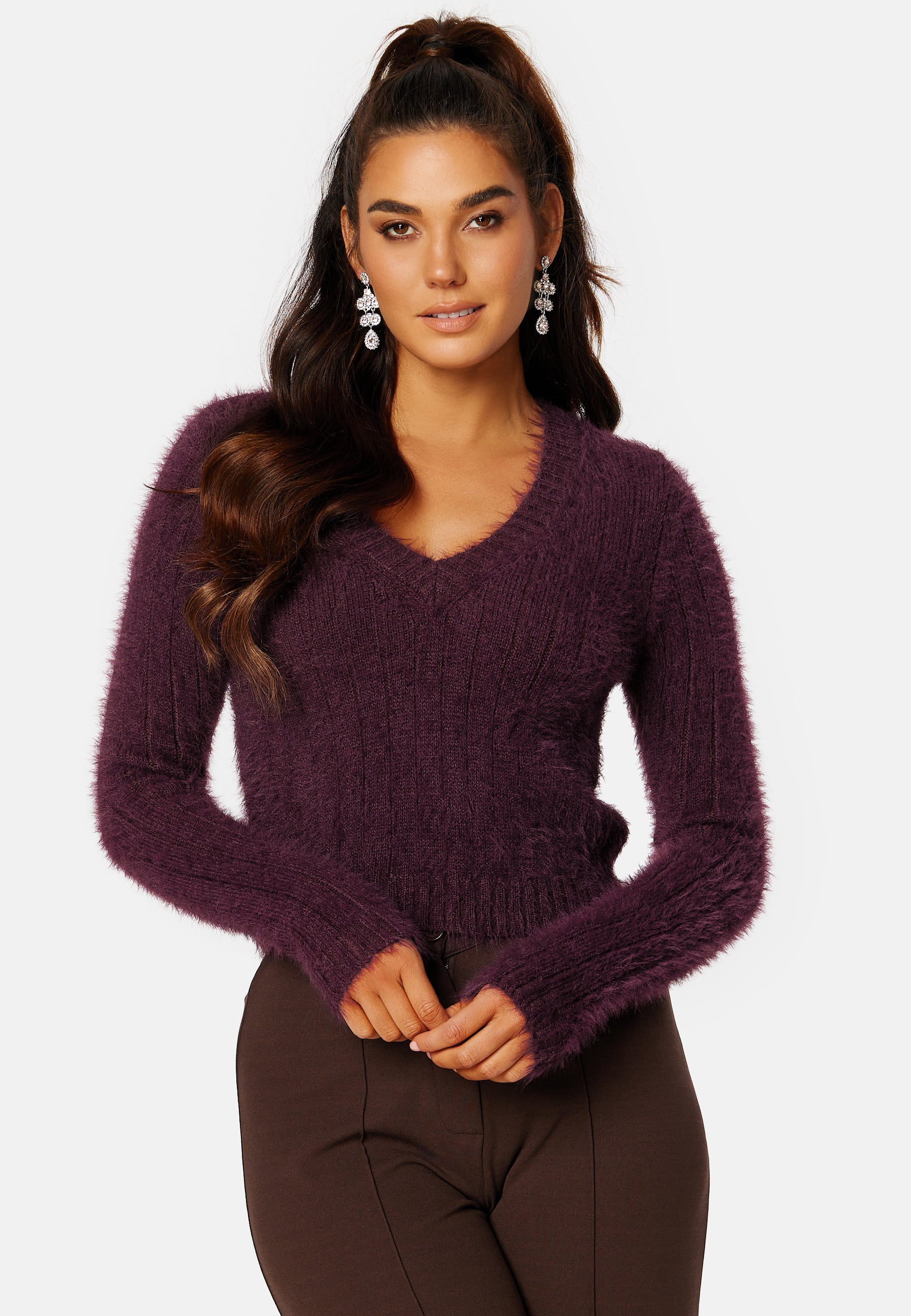 VERO MODA Poilu LS V-Neck Blouse