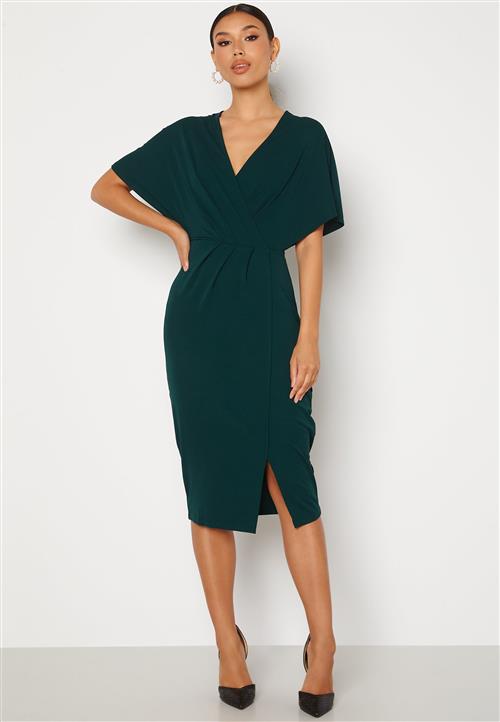 Bubbleroom Occasion Wrap Slit Midi Dress