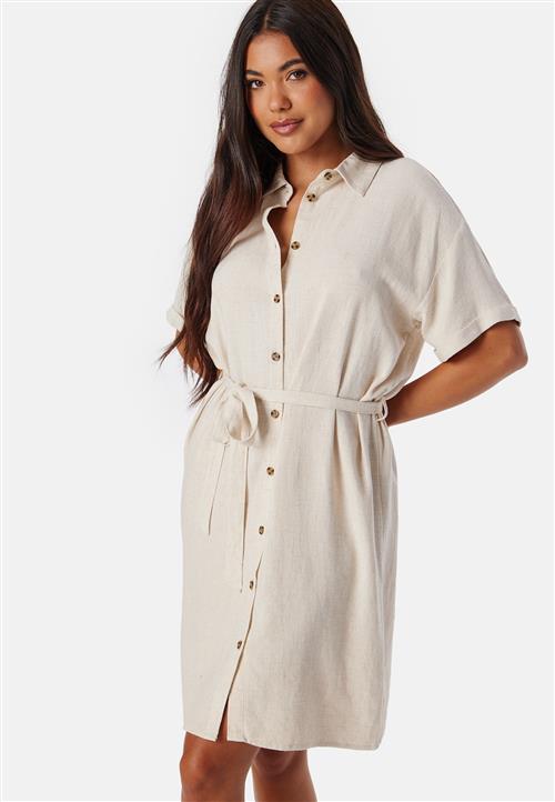 Pieces Pcvinsty Linen Shirt Dress