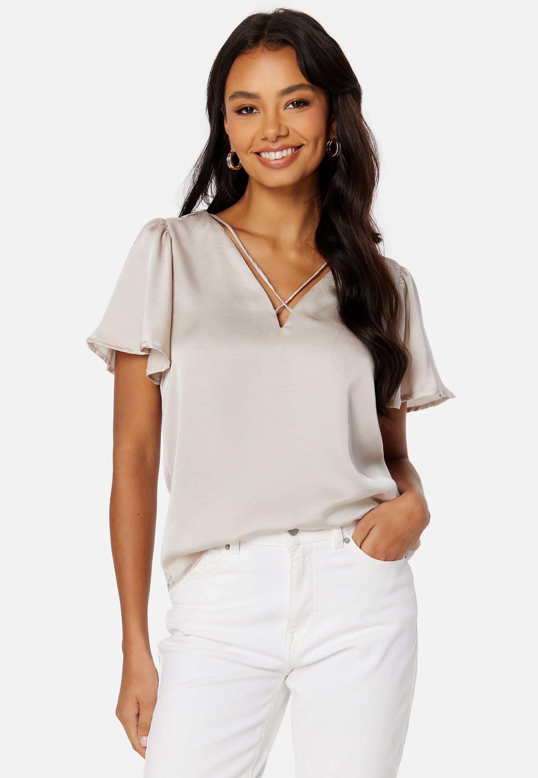 ONLY Jane SS V-Neck Top