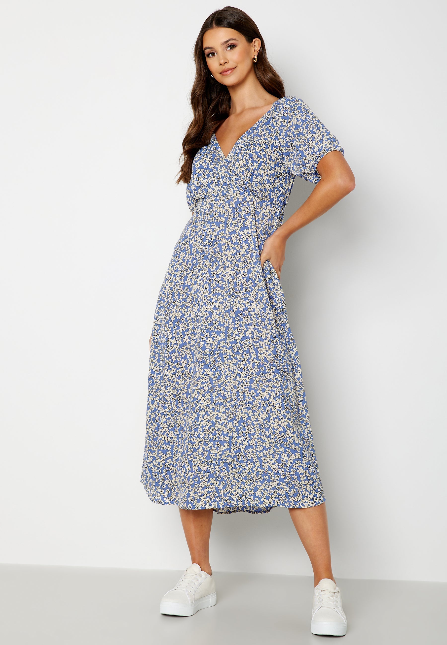 ONLY Fuchsia Life S/S Wrap Midi Dress