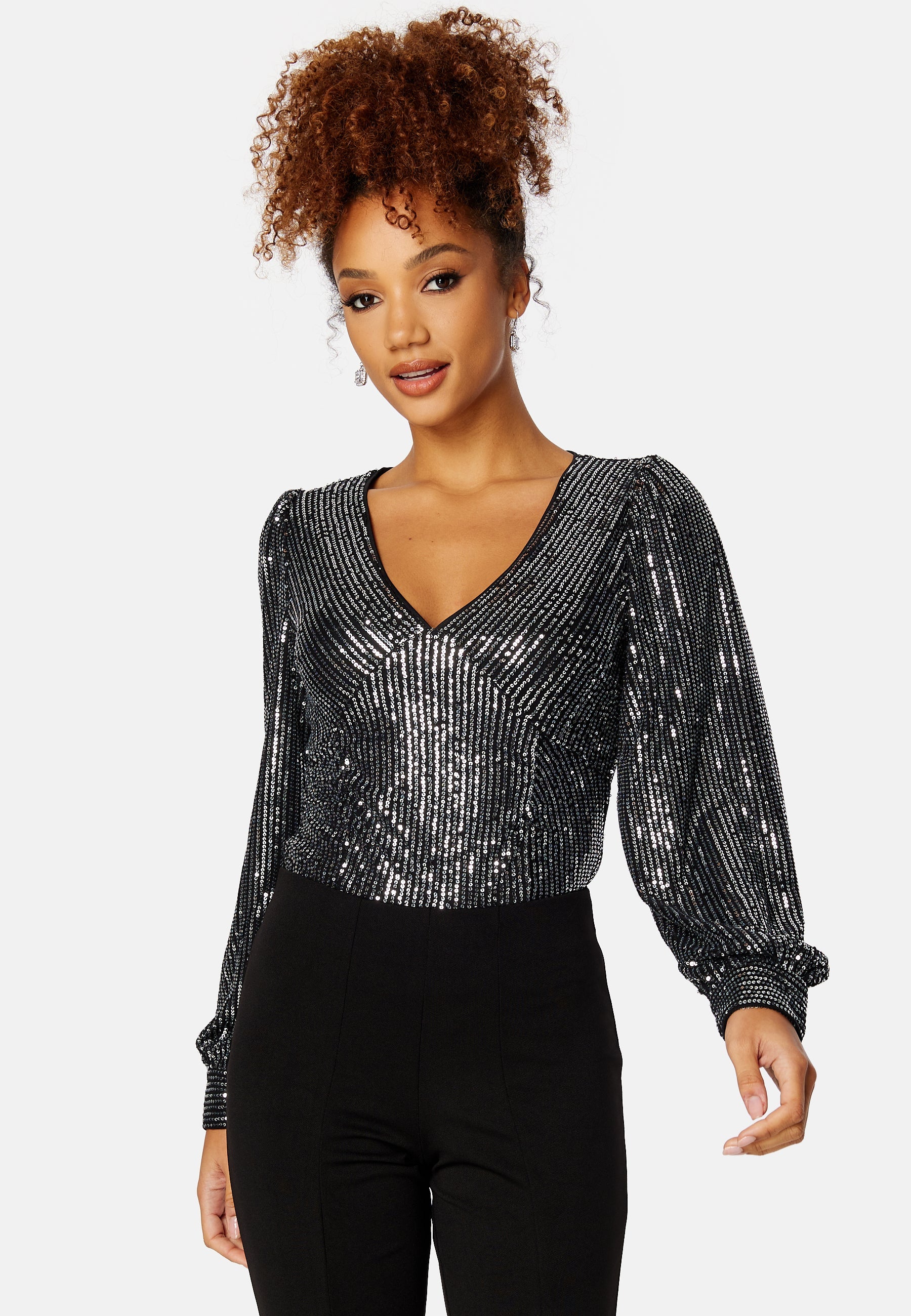 VILA Funkla L/S Sequin Top