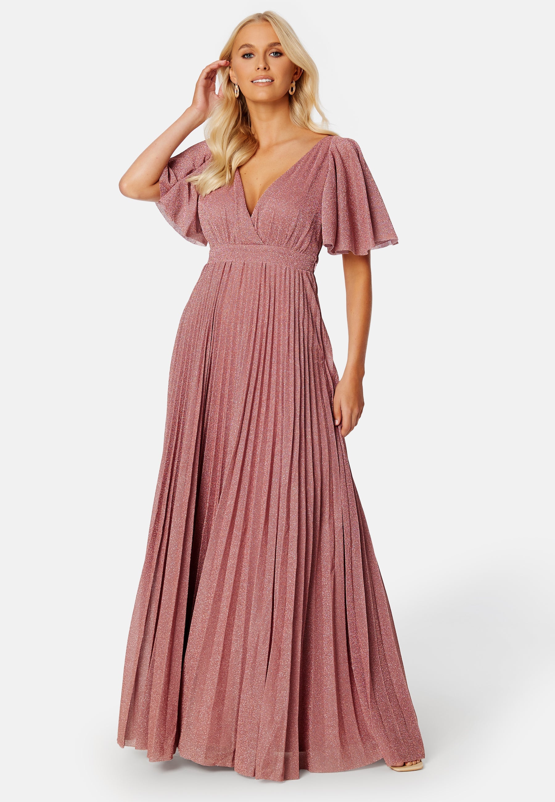 Goddiva Flutter Glitter Dress