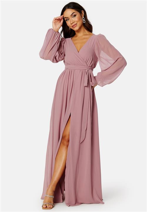 Goddiva Long Sleeve Chiffon Dress