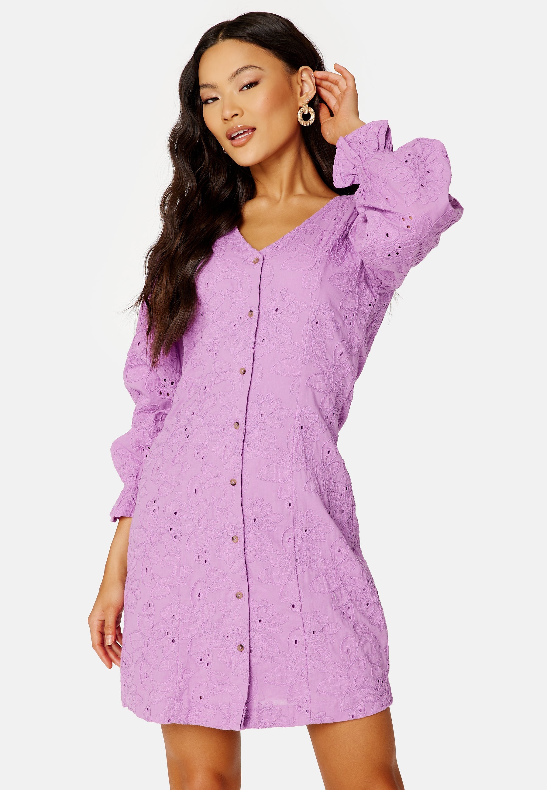 SELECTED Nally LS Short Broderi Dress