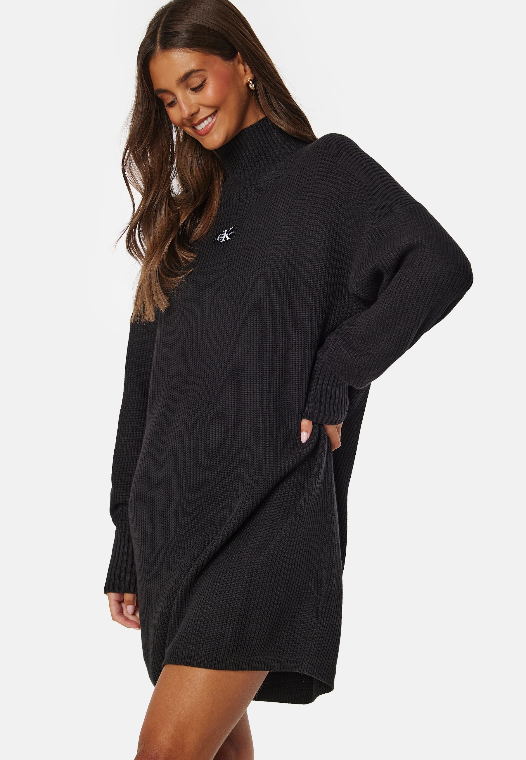 Calvin Klein Jeans Woven Label Loose Sweater Dress