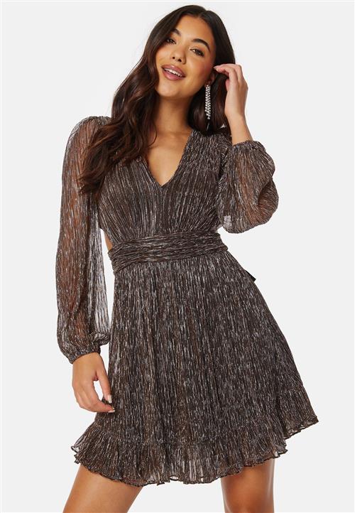 FOREVER NEW Kinsleigh Plisse Cut Out Mini Dress