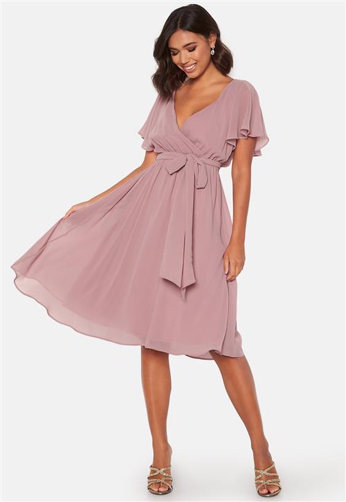 Goddiva Flutter Chiffon Midi Dress