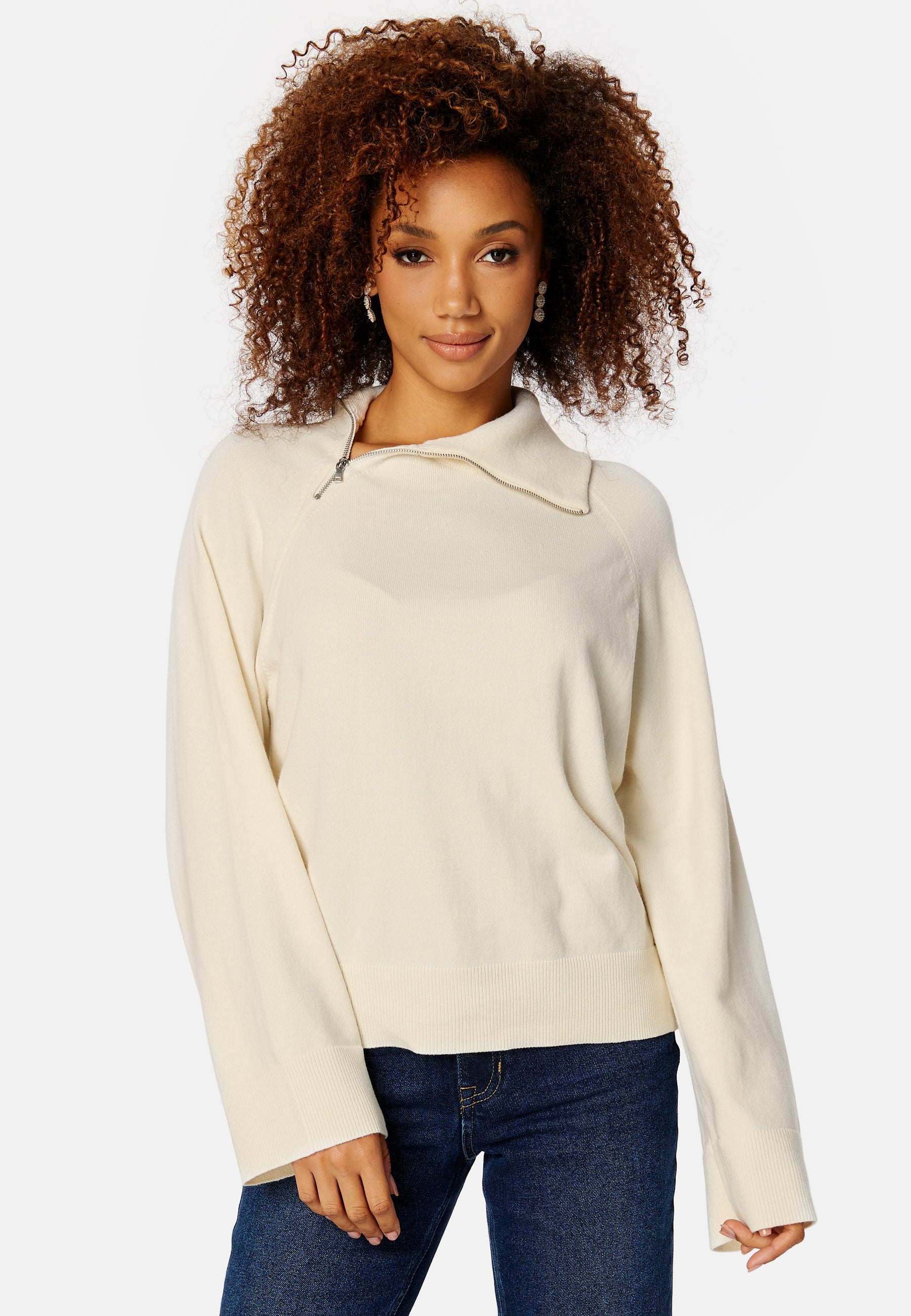 VERO MODA Vivian High Neck Half Zip Knit