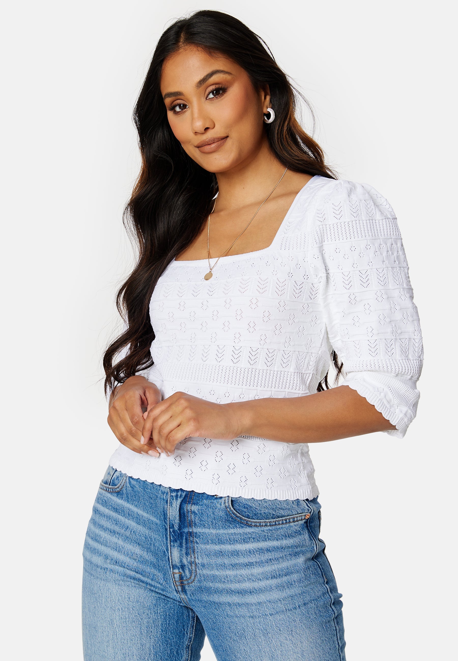 VILA Sandy 2/4 Square Neck Knit