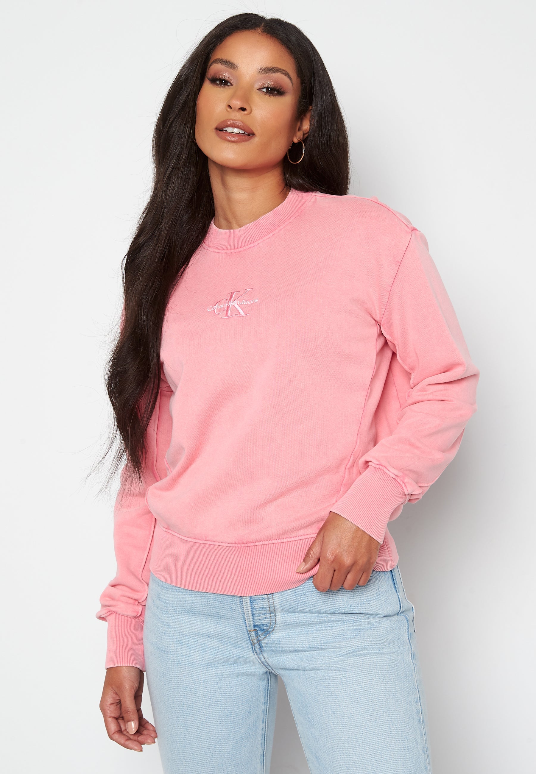 Calvin Klein Jeans Monogram Logo Washed Crew Neck