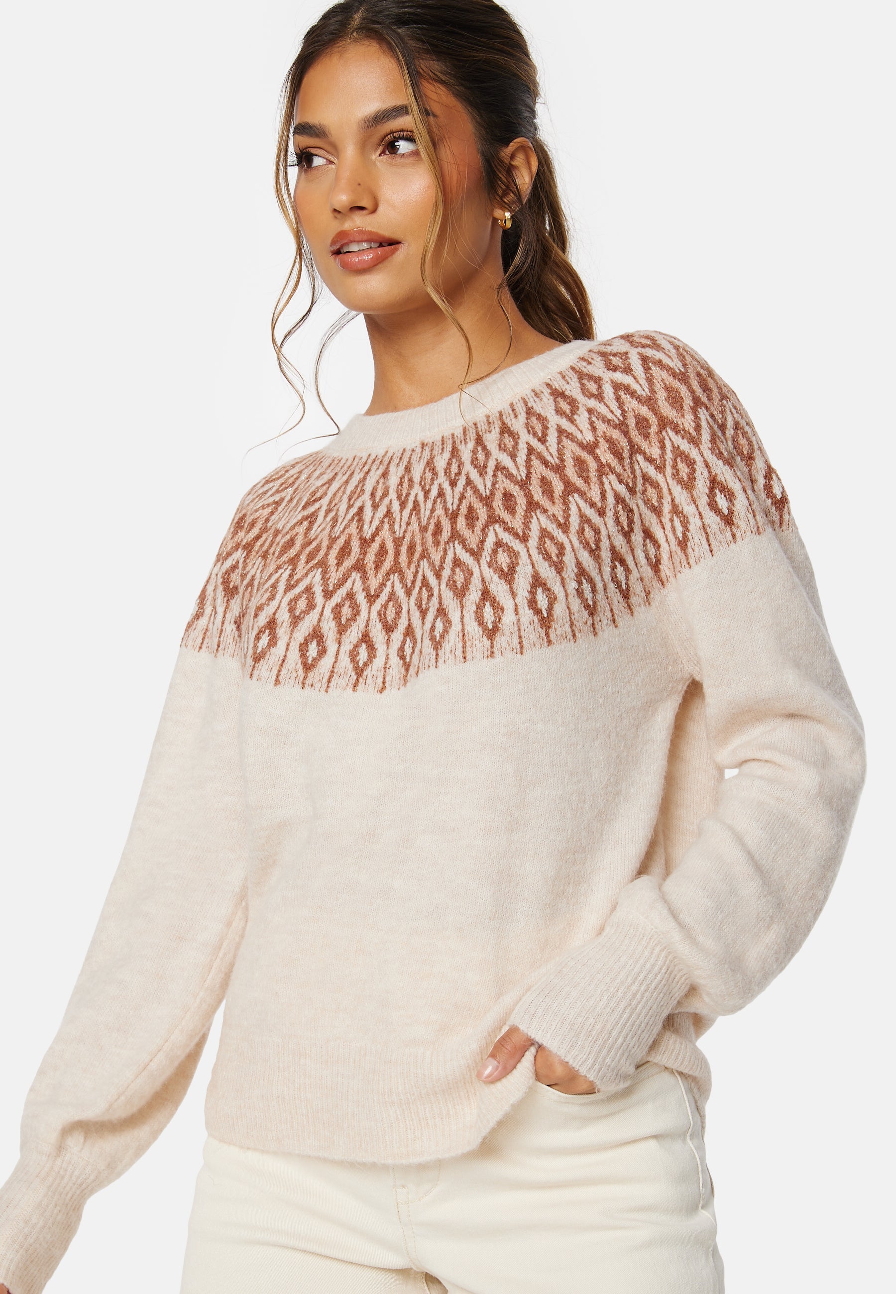 ONLY Alina LS JQ O-Neck Knit