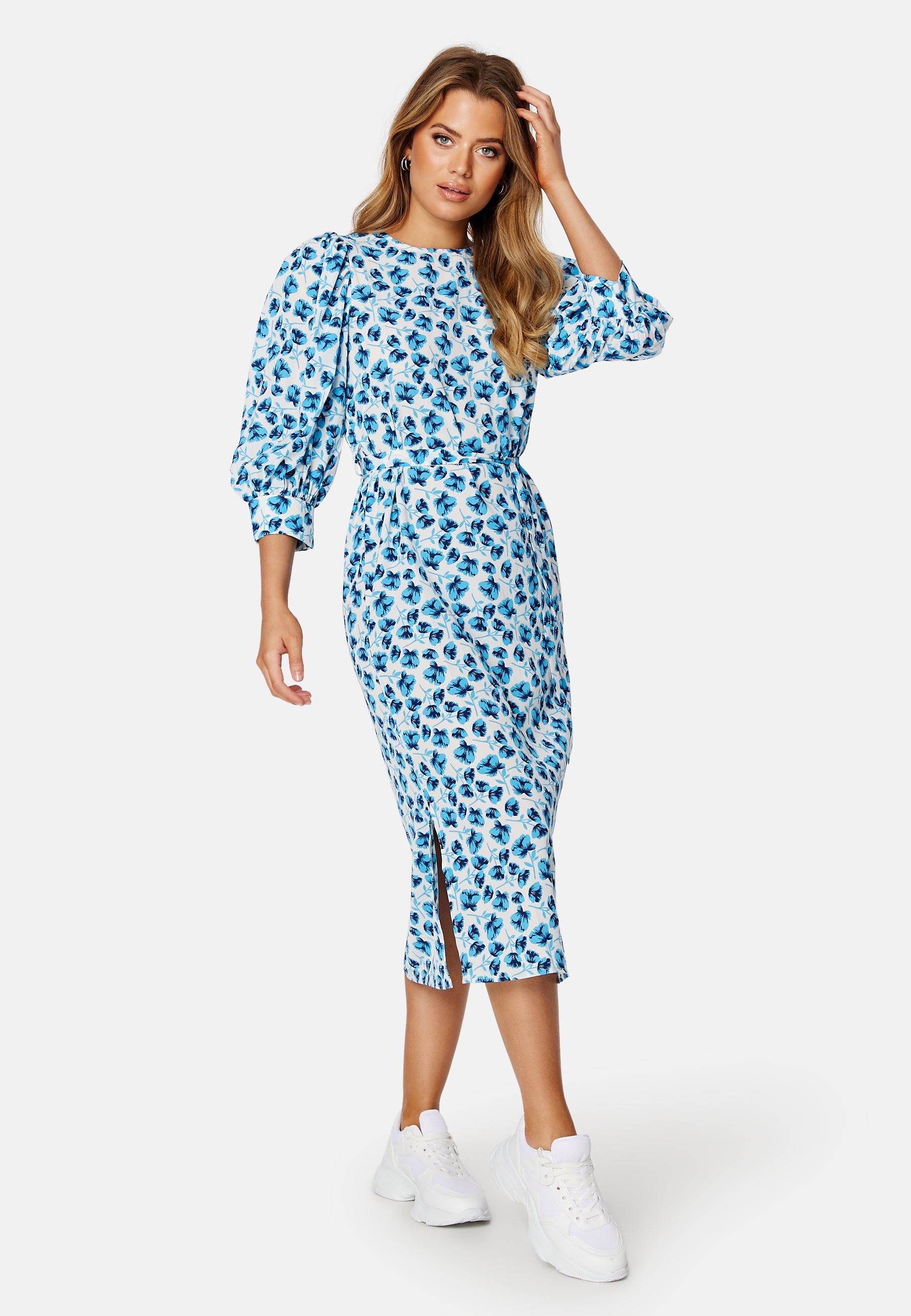 ONLY Zoe Flower 3/4 Puff Calf Dress