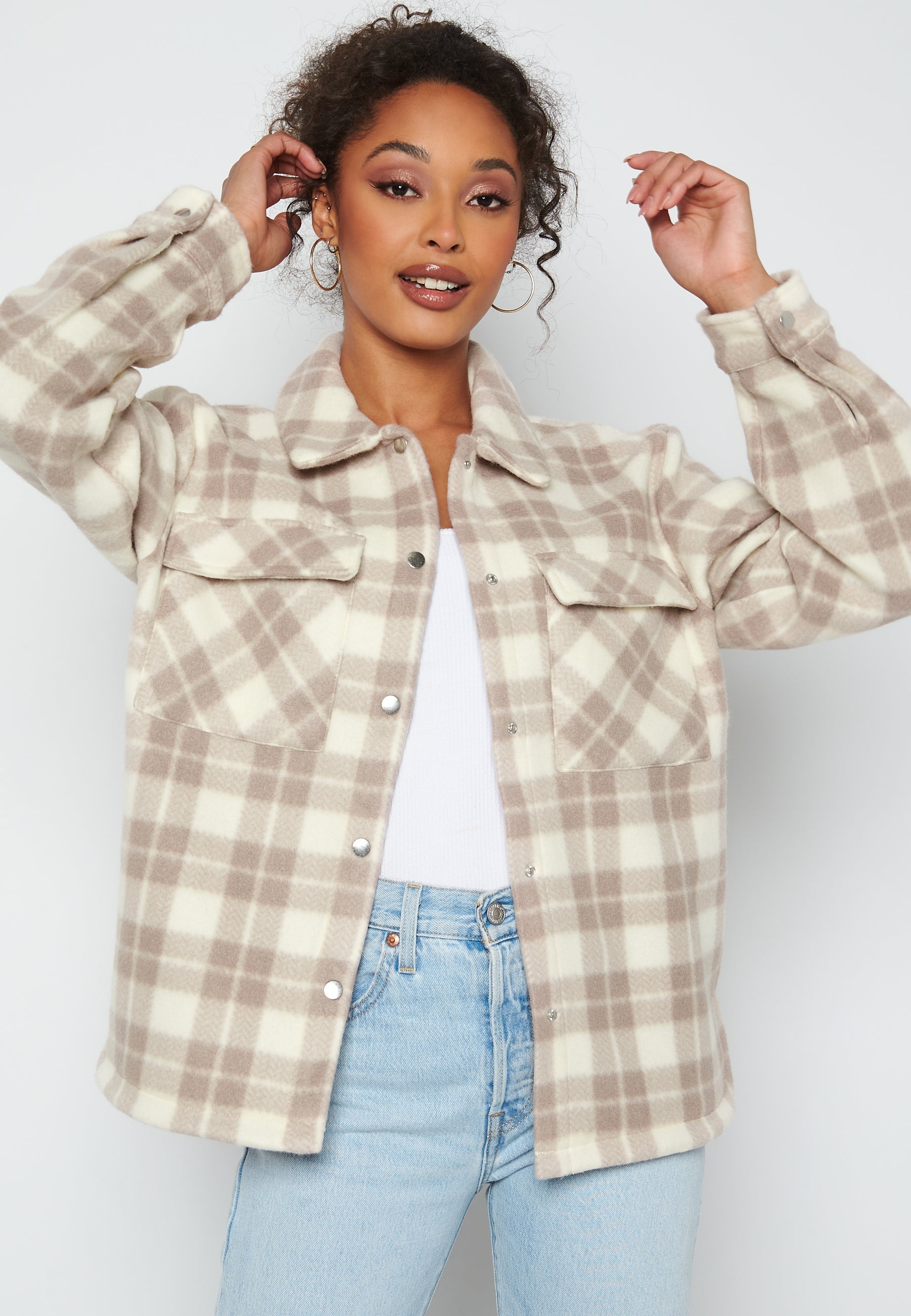 JDY Holly Check Short Shacket