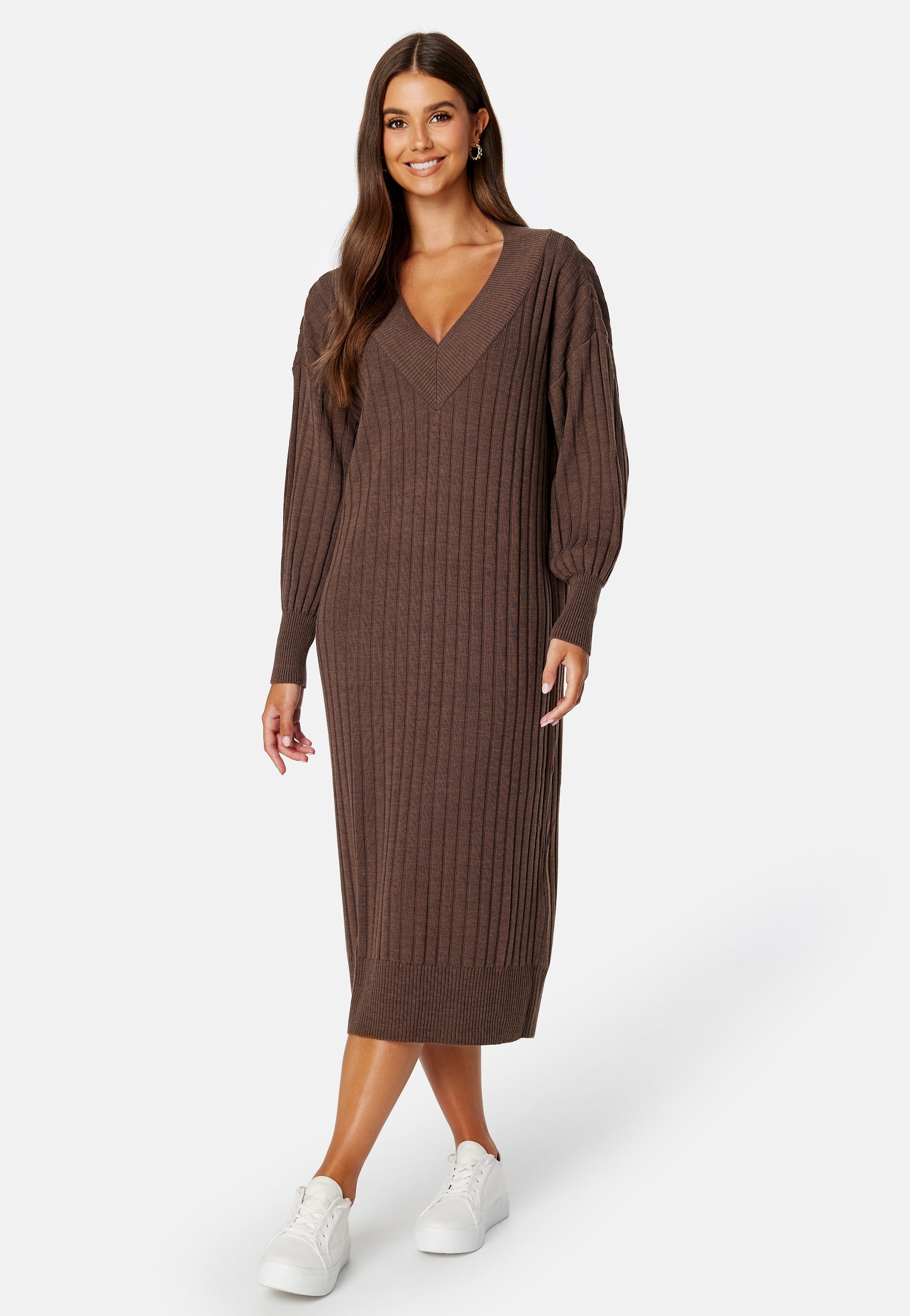 ONLY New Tessa L/S Midi V-Neck Dress