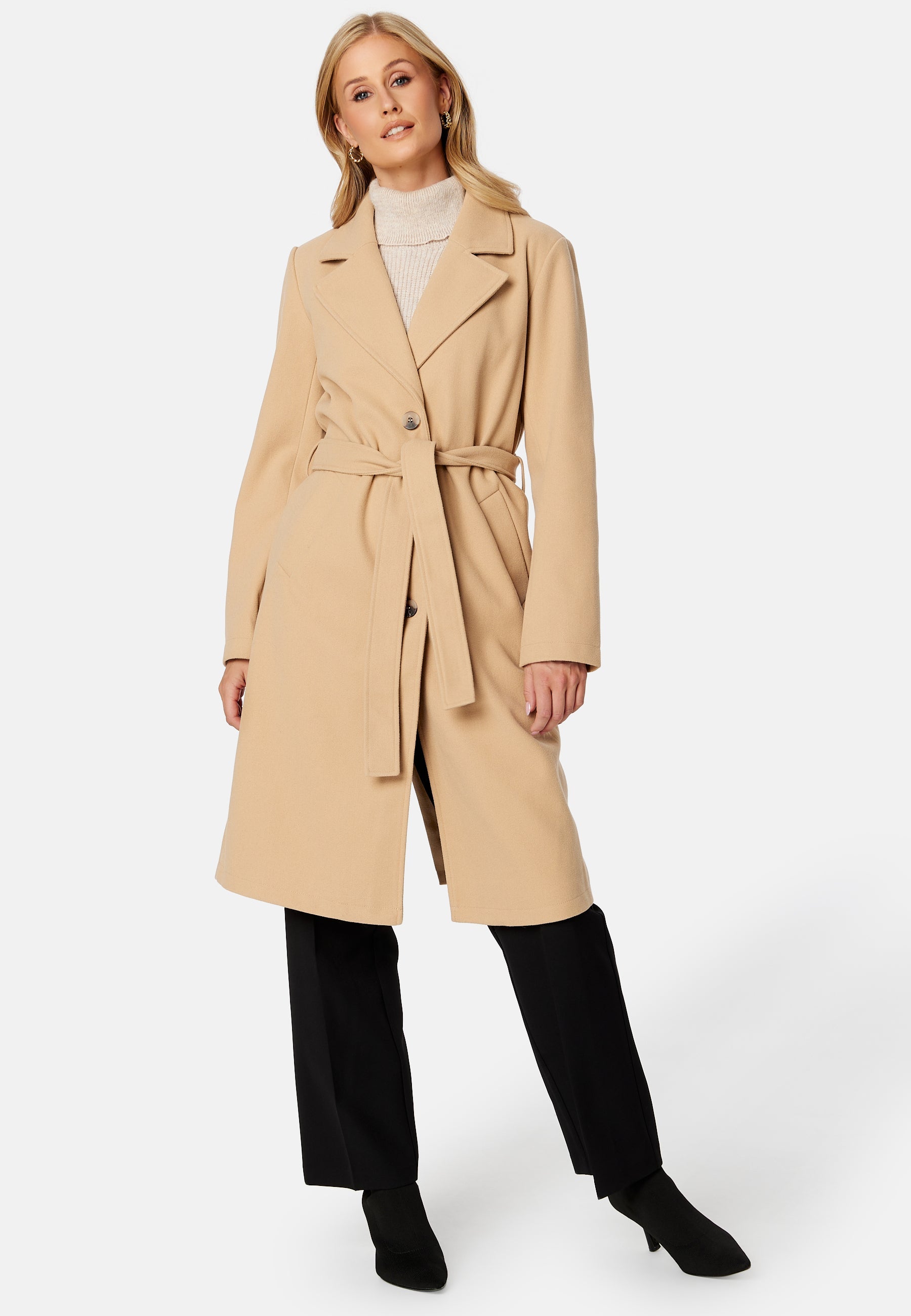 VILA Poko Long Belt Coat