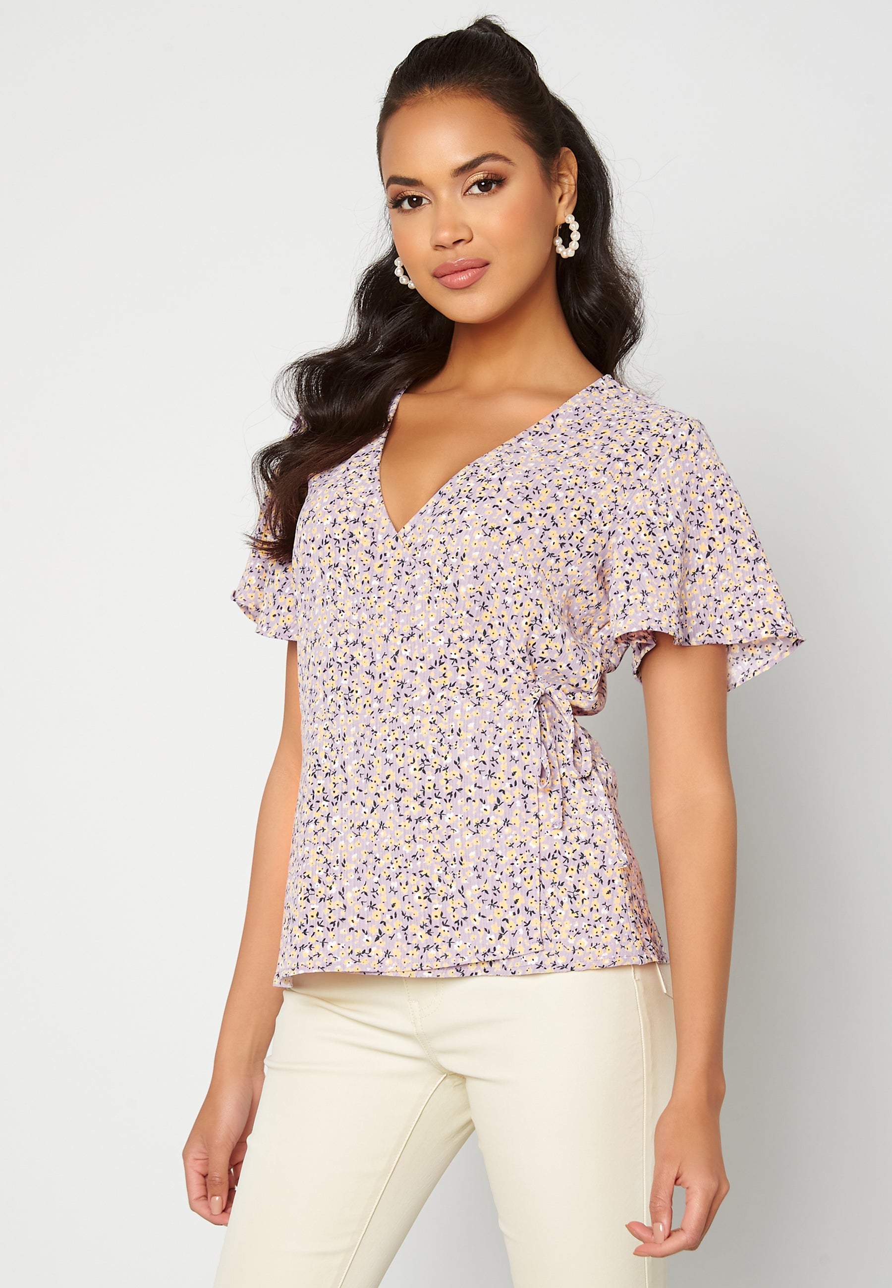 VILA Lovie S/S Wrap Top