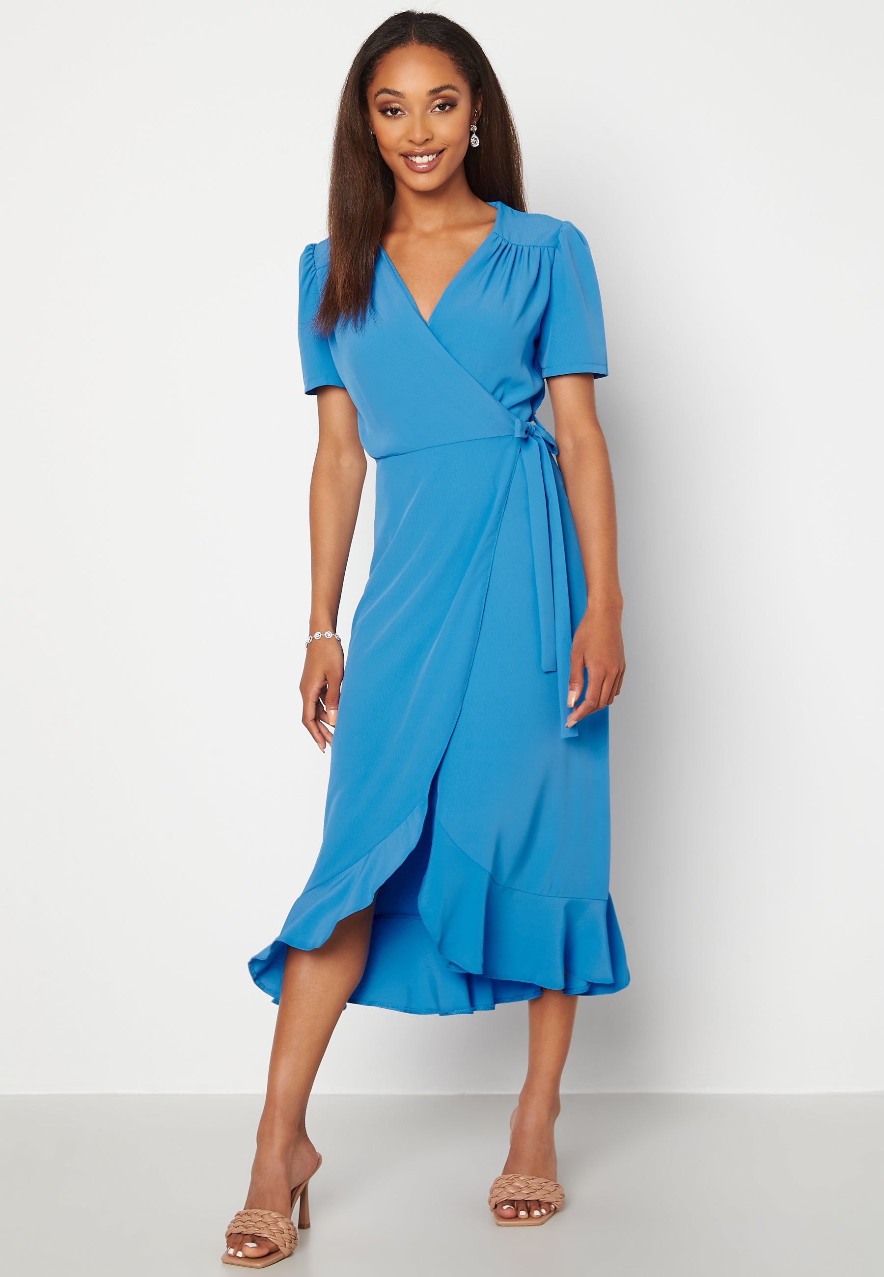 John Zack Short Sleeve Wrap Dress