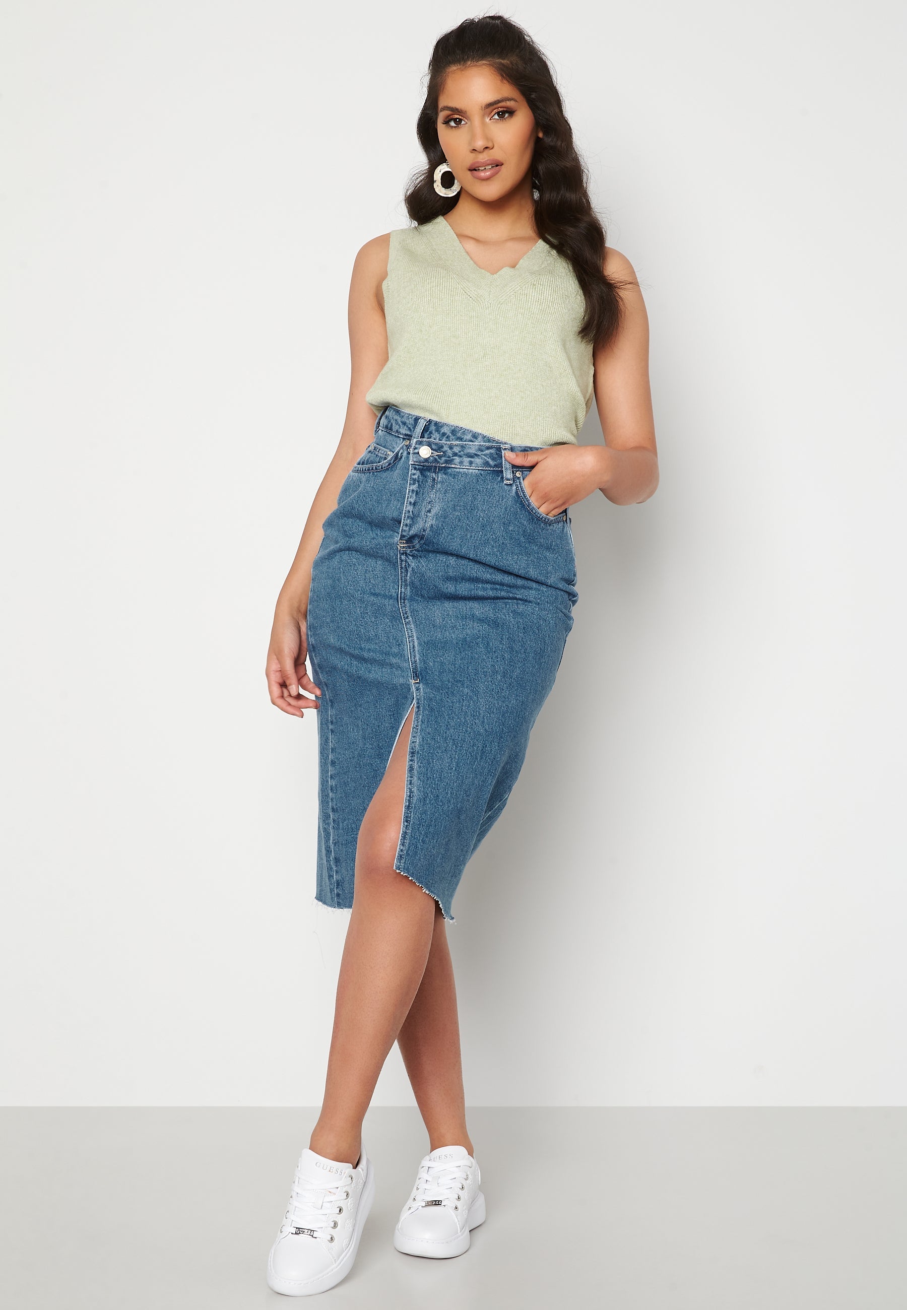 Trendyol Denim Midi Skirt