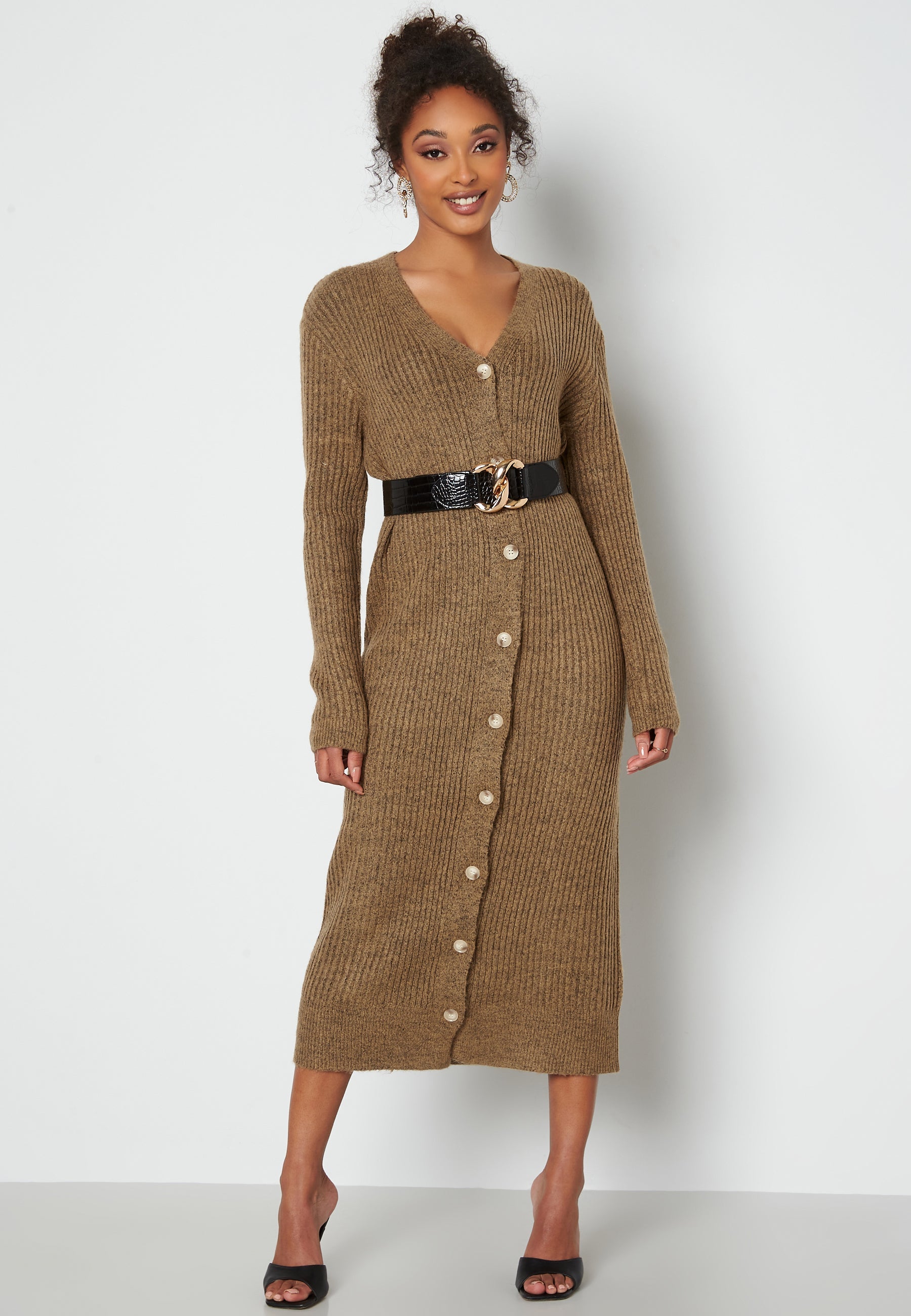 VILA Kemina L/S Long Knit Rib Cardigan