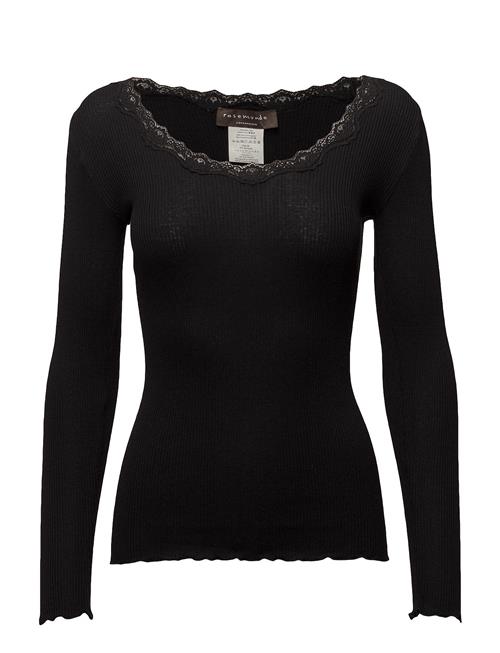 Rosemunde | Rwbabette Silk Ls U-Neck Lace T-Shirt | XS
