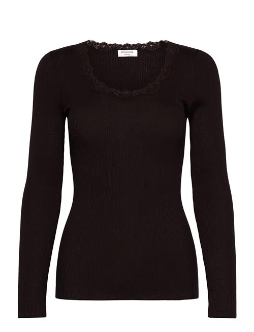 Rosemunde | Rwbabette Silk Ls U-Neck Lace T-Shirt | M