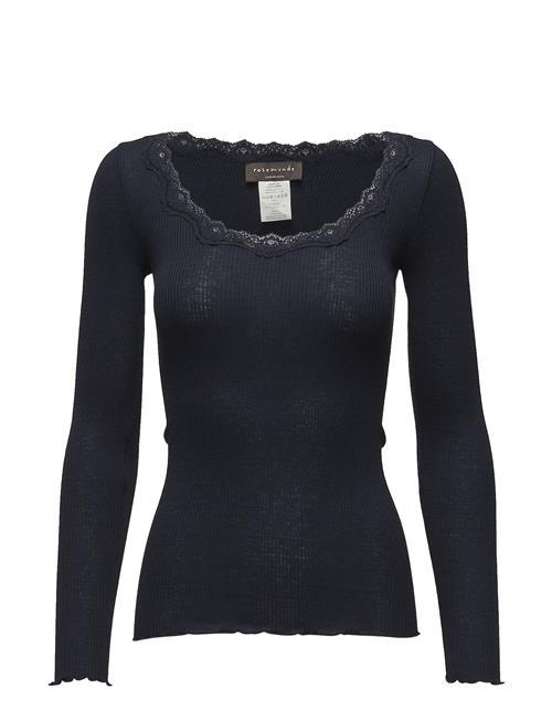 Rosemunde | Rwbabette Silk Ls U-Neck Lace T-Shi | L