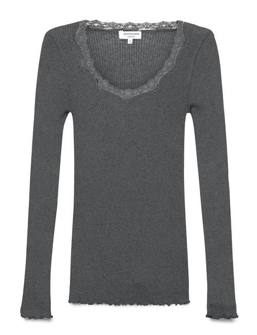 Rosemunde | Rwbabette Silk Ls U-Neck Lace T-Shirt | L