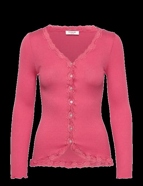 Rosemunde | Rwbabette Silk Ls V-Neck Lace Cardigan