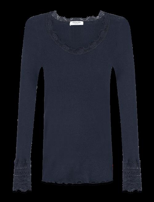 Rosemunde | Rwbenita Silk Ls O-Neck Lace T-Shirt | XS