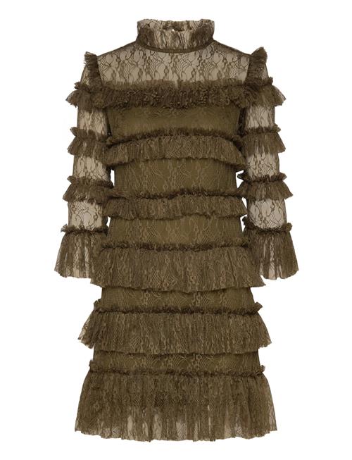 Malina | Carmine Frill Lace Mini Dress | L