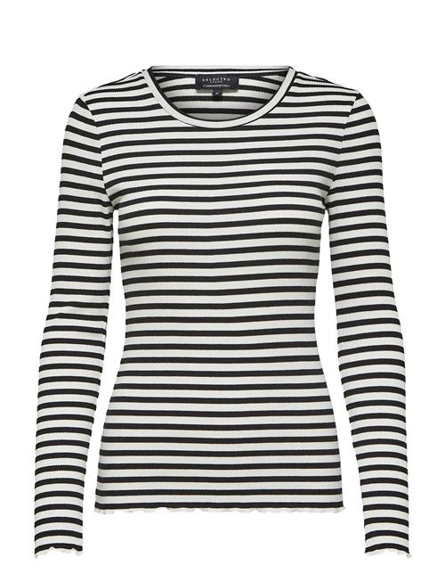 Selected | Slfanna Ls Crew Neck Tee Str S | XS