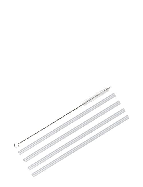 cilio | Sugerør Vetro 4 Stk. L23Cm M/Rensebørste, Lige | ONE SIZE