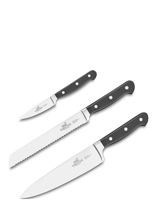 Lion Sabatier | Knivsæt Pluton, 3 Dele, Stål/Sort | ONE SIZE