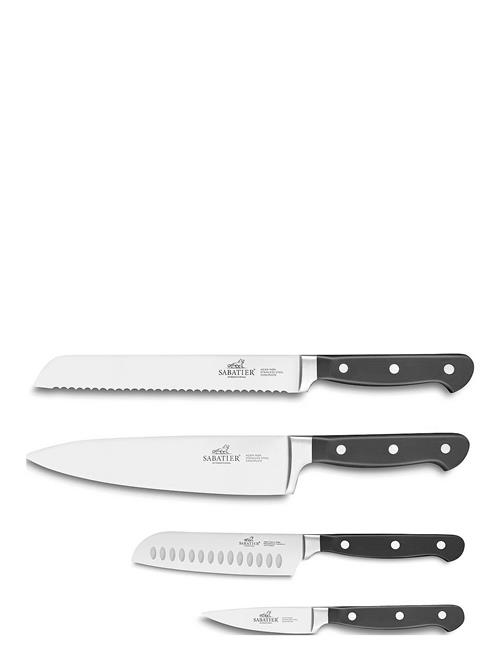 Lion Sabatier | Knivsæt Pluton, 4 Dele, Stål/Sort | ONE SIZE