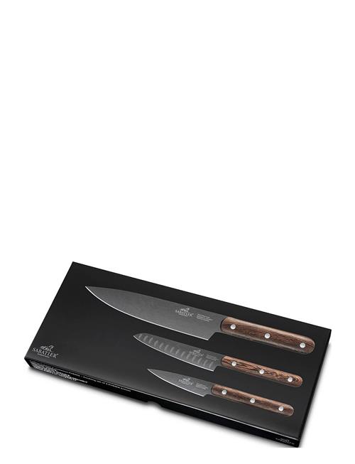 Lion Sabatier | Phenix Knivsæt, 3 Dele, Sort/Træ | ONE SIZE