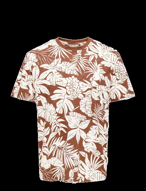 ONLY & SONS | Onsperry Life Reg Leaf Aop Ss Tee | XS