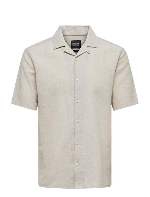 ONLY & SONS | Onscaiden Ss Solid Resort Linen Shirt | L