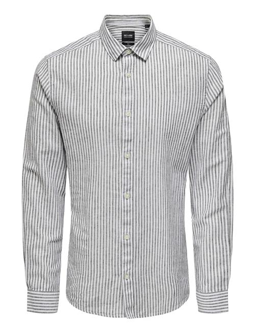 ONLY & SONS | Onscaiden Ls Stripe Linen Shirt 6601Noos | S