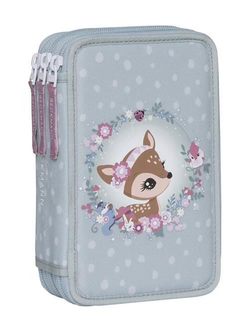 Beckmann Norway | Three Section Pencil Case W/Content, Forest Deer Dusty Mint | ONE SIZE