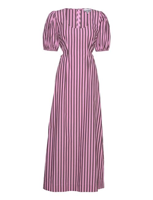 Ganni | Stripe Cotton Cutout Dress | 34