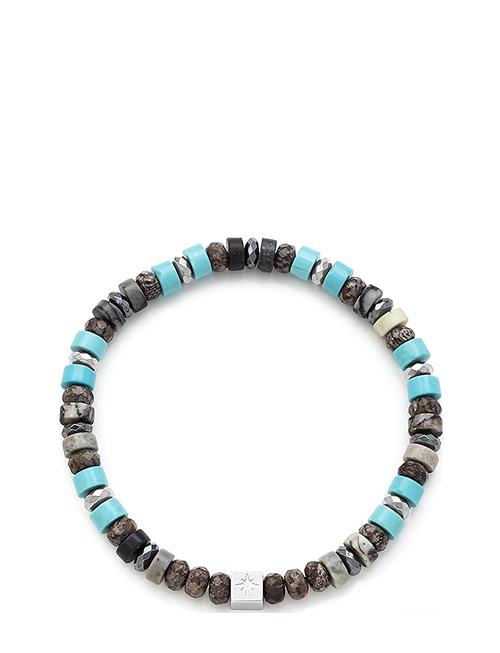Samie | Matheo - Bracelet With Stone Beads In Turquoise | 17 cm