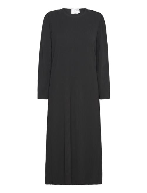 Selected | Slfsilla Ls O-Neck Plisse Midi Dress | XS