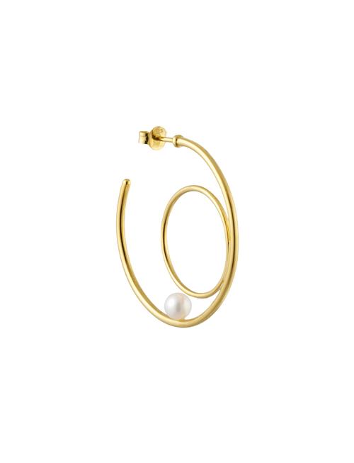 Design Letters | Peal Drop Circle Hoop Gold Plated | ONE SIZE