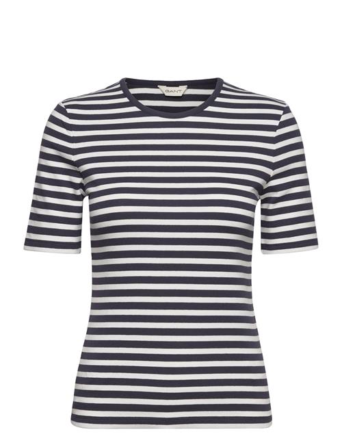 GANT | Slim Striped 1X1 Ribbed Ss T-Shirt | XS