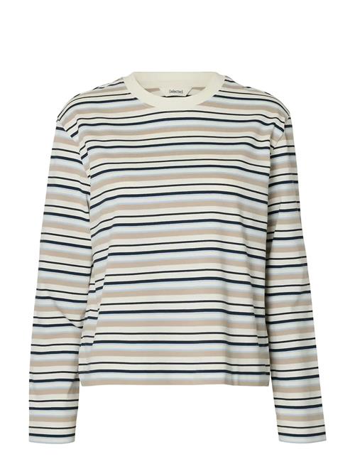 Selected | Slwessential Ls Striped Boxy Tee Noos | XS