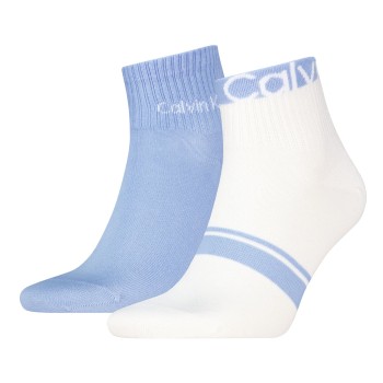 Calvin Klein Strømper 2P Cotton Logo Stripe Ankle Socks Lyseblå One Size Herre
