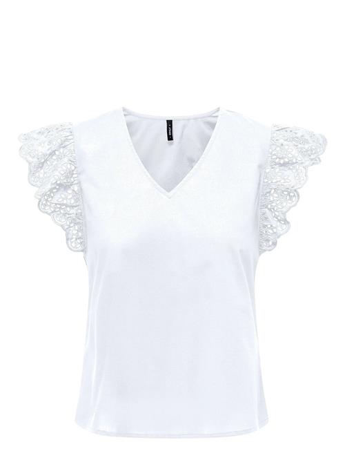 ONLY | Onllou Life Emb S/S Frill Top Wvn | M